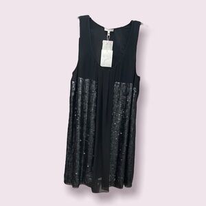 NWT Joie black sleeveless sequin shift dress. Size M